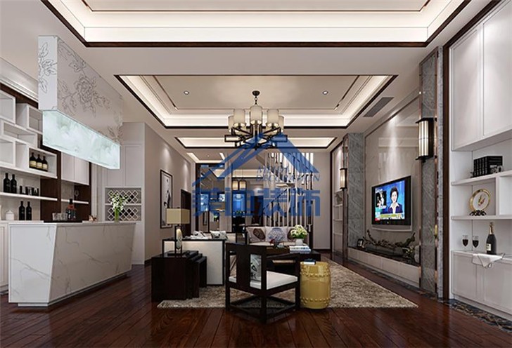 長沙珠江麗城180平裝修-客廳