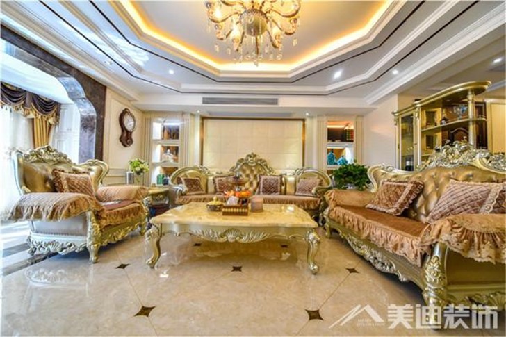 長沙洋湖公館裝修案例-客廳