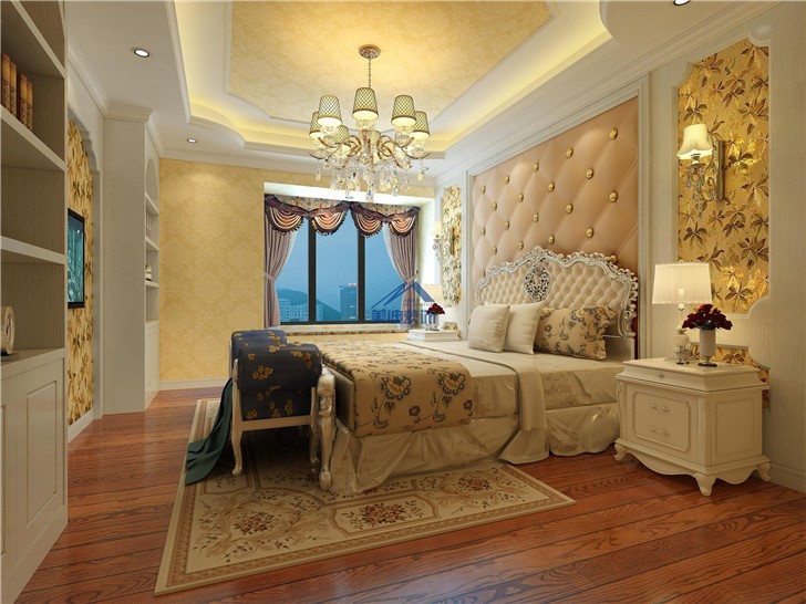 長沙五礦萬境水岸北歐裝修案例-臥室