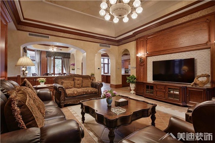 長沙世茂鉑翠灣裝修案例-客廳