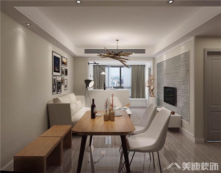 長沙世茂鉑翠灣北歐風裝修案例-客廳