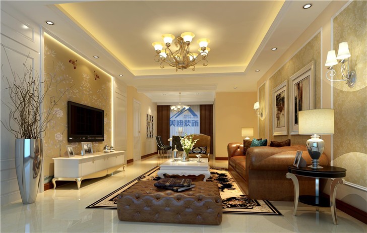 長沙五礦萬境水岸北歐裝修案例-客廳