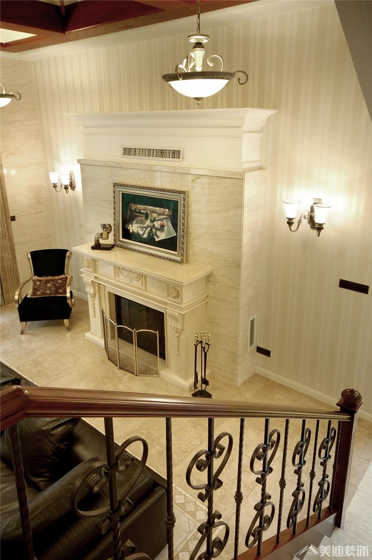 長沙水云間380㎡歐式風(fēng)格裝修案例圖-客廳