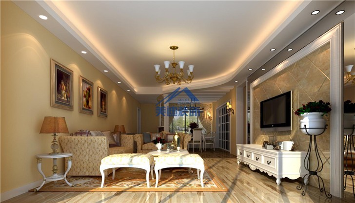 長沙麓山和苑121平米現代裝修案例圖-客廳