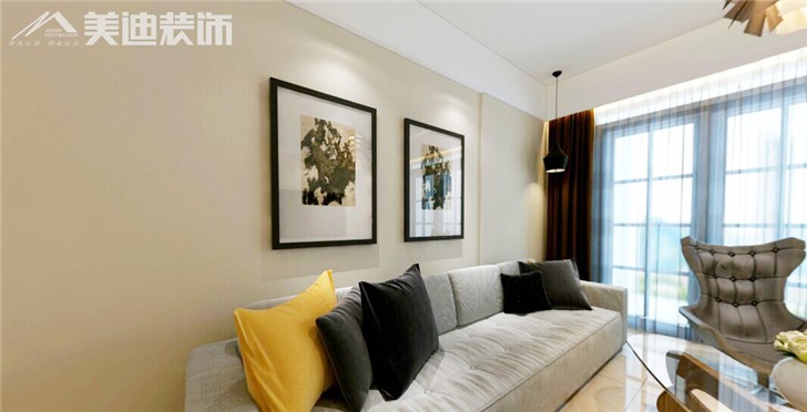 海洋半島現(xiàn)代風裝修案例-客廳