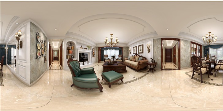 華潤·橡樹灣美式風格裝修案例-全景圖