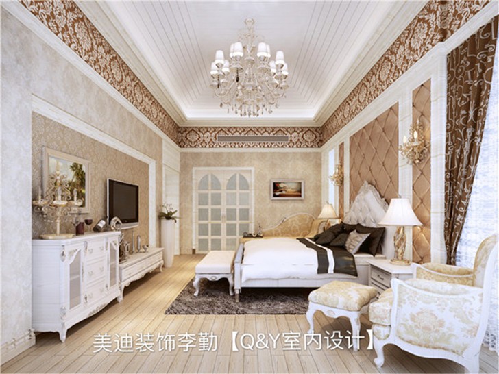 城市公園首府歐式裝修案例-臥室