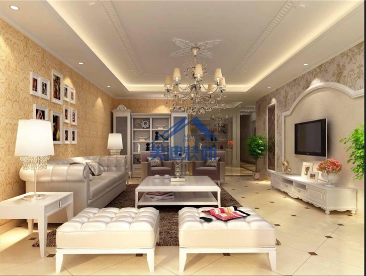 長沙麓山和苑121平米現代裝修案例圖-客廳