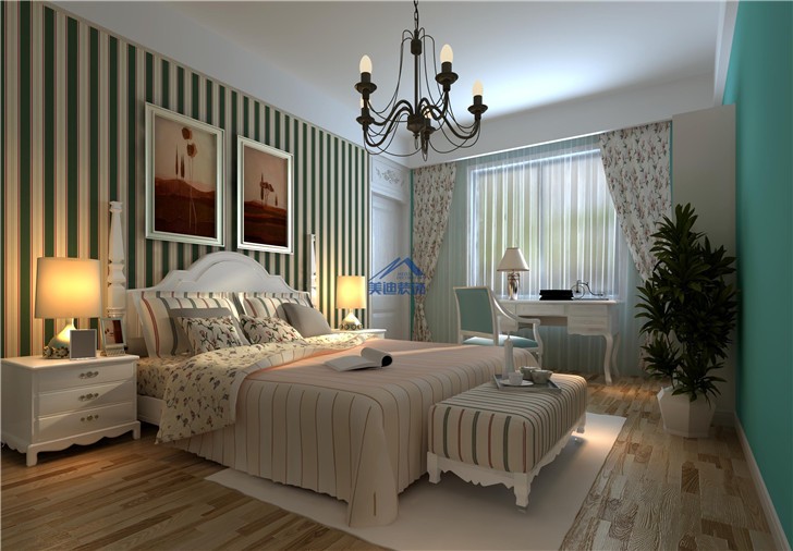 長沙麓山和苑121平米現代裝修案例圖-臥室