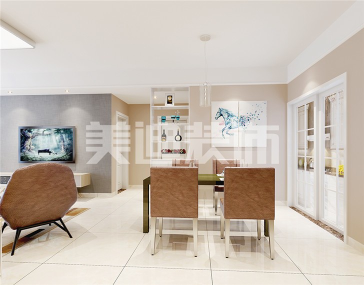 現代風85㎡整裝案例-餐廳