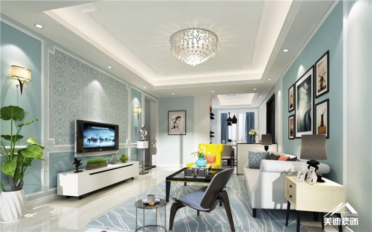 威爾士春天現代風格裝修案例-客廳