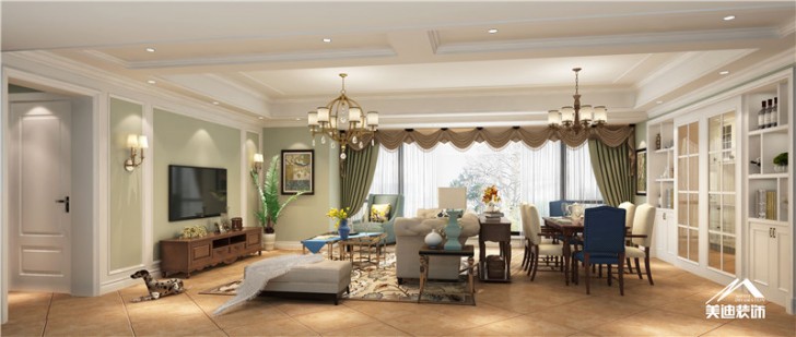 北辰三角洲現(xiàn)代風格裝修案例-客廳