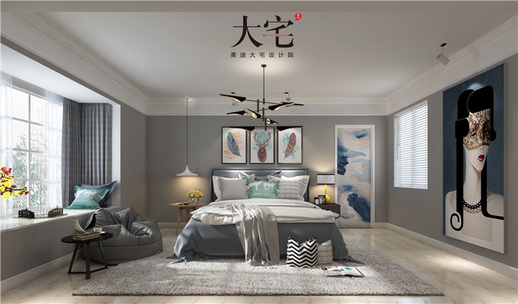 天麓尚層250平別墅東方雅韻風裝修案例圖—小孩房