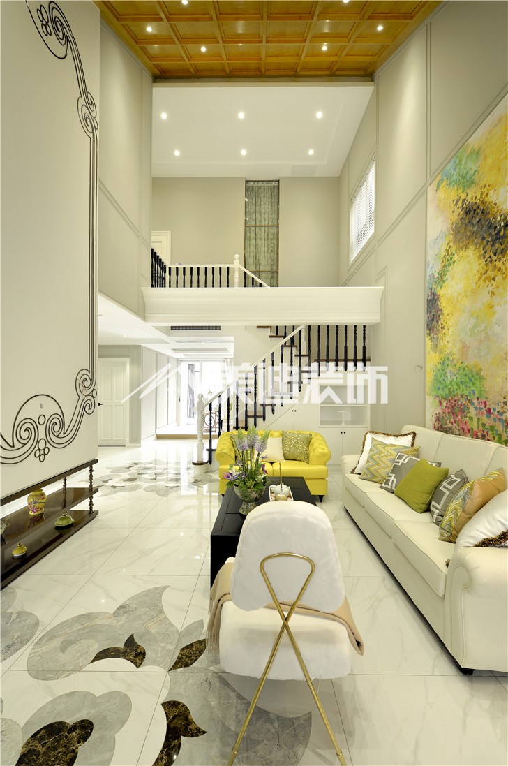 世貿鉑翠灣清新北歐風裝修案例圖—客廳