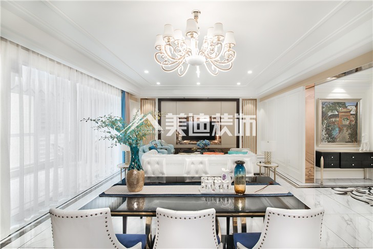 保利國際新奢古典風裝修案例圖—餐廳