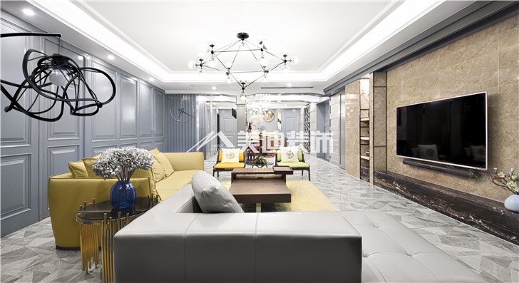 北辰定江洋現代雅痞風裝修案例圖—客廳