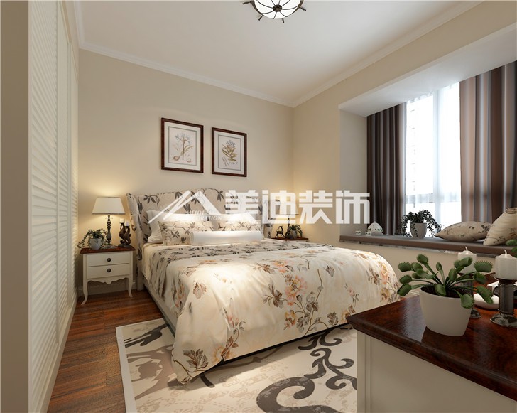 山水英倫簡歐風裝修案例圖—臥室