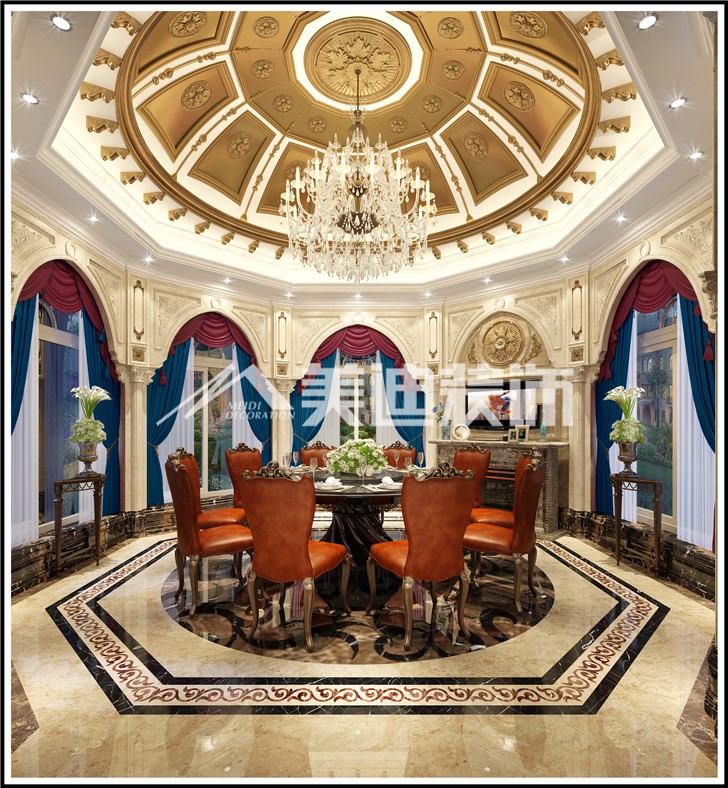 自建別墅歐式風裝修案例圖—餐廳