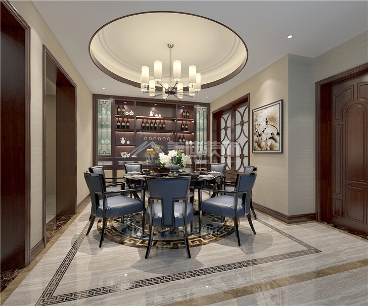 早安星城新中式風裝修案例圖—餐廳