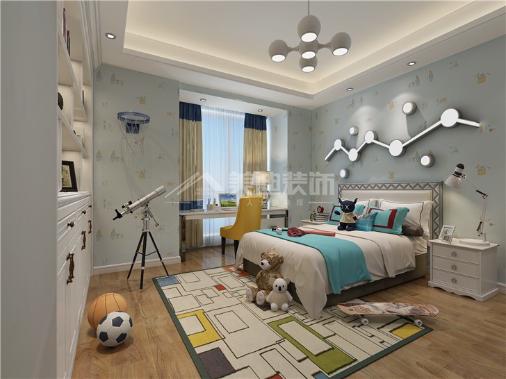 江山壹號簡歐風裝修案例圖—臥室