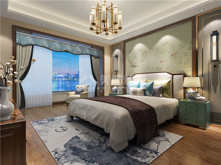 江山壹號簡歐風裝修案例圖—臥室