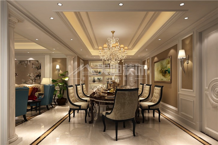 定江洋285平歐式風裝修案例圖—餐廳