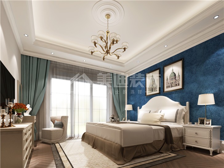 中糧北緯580平簡美風裝修案例圖—臥室