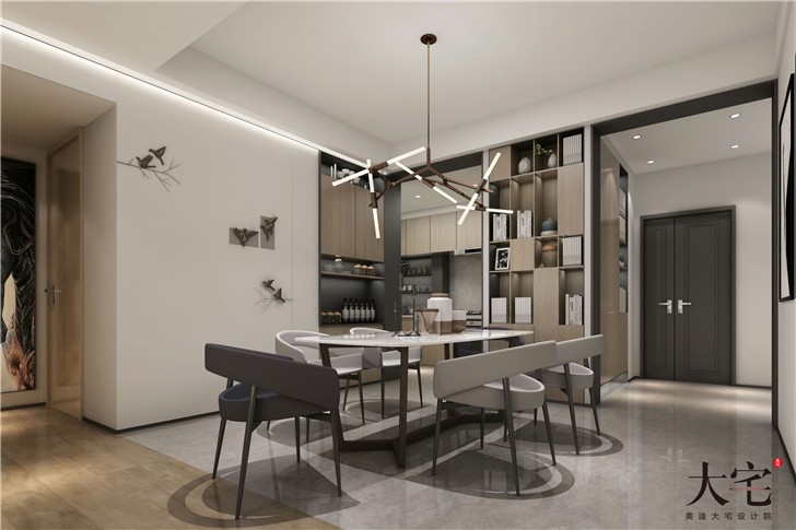 八方小區現代風裝修案例圖—餐廳