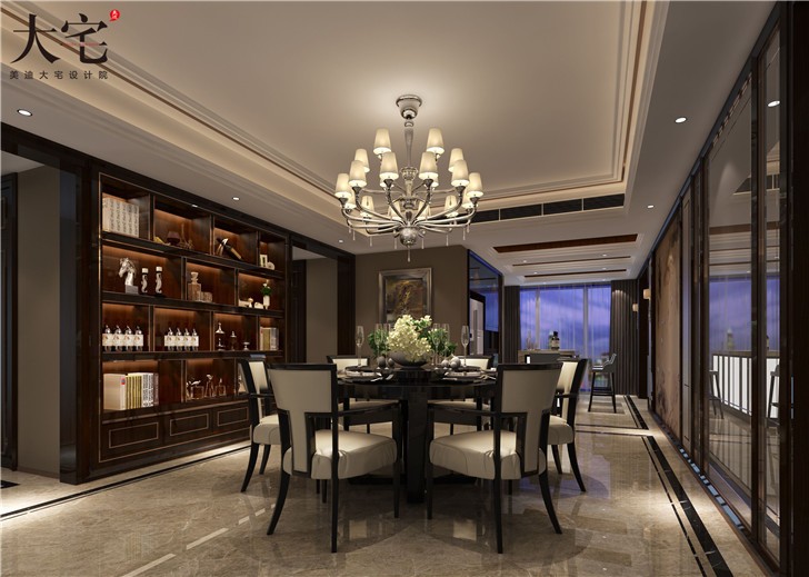 江山一號190平新中式風裝修案例圖—餐廳