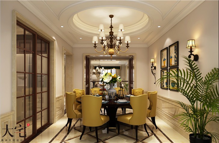 盧浮原著270平歐式風裝修案例圖—餐廳