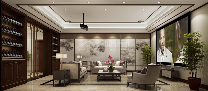 江河中央洋房252平歐式風裝修案例圖—客廳