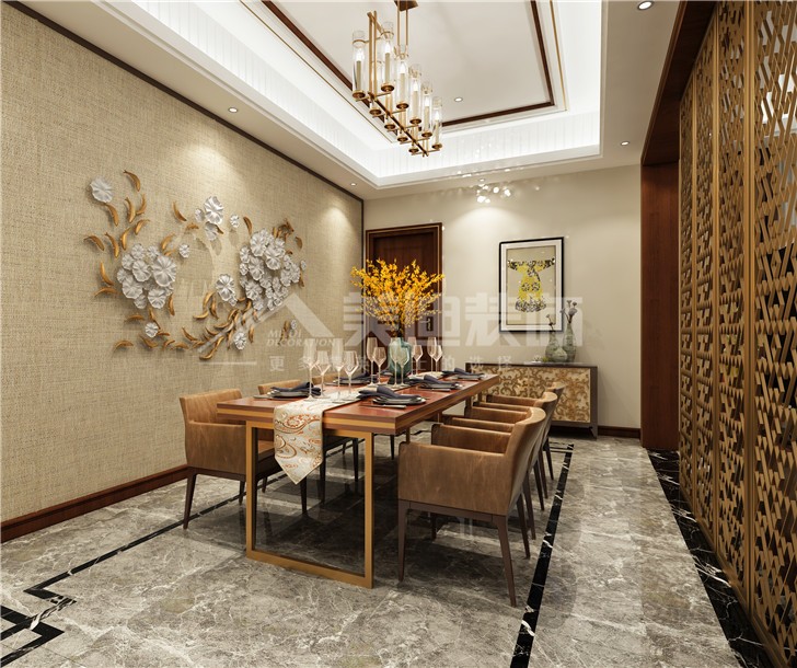 江河中央洋房252平歐式風裝修案例圖—餐廳