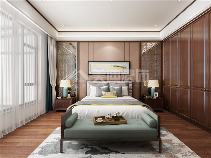 江河中央洋房252平歐式風裝修案例圖—臥室