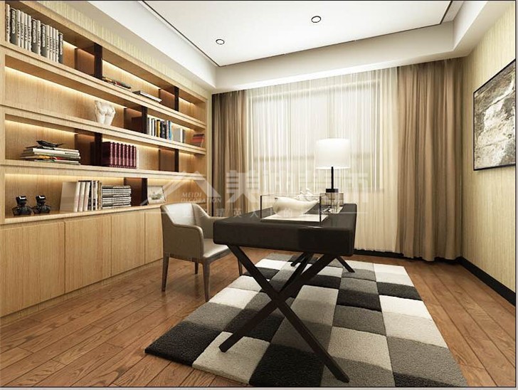 潤江榕園165平簡約風(fēng)裝修案例圖—書房