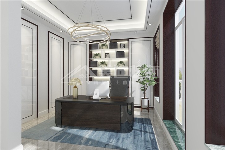 天麓商層165平后現代裝修案例圖—書房