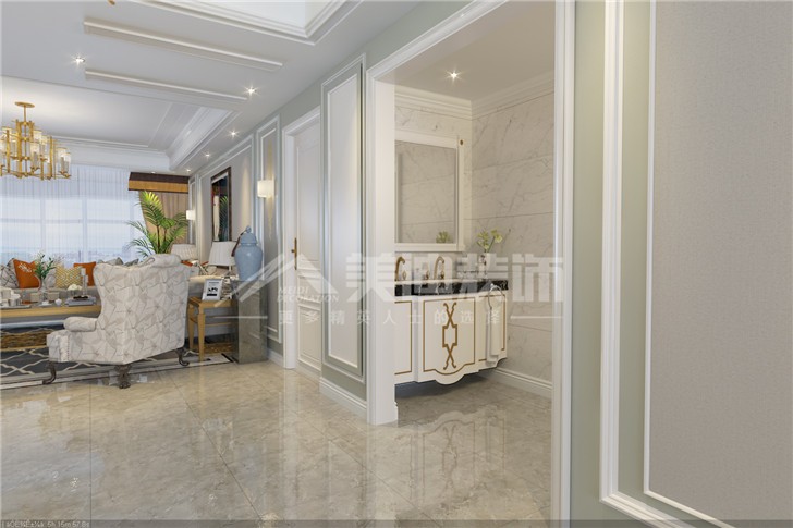 天璽灣156平美式風裝修案例圖—過道