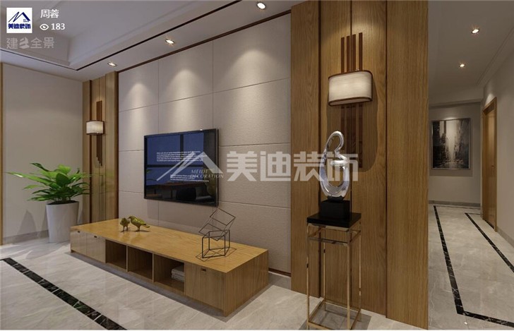 保利香檳國際111平現(xiàn)代風(fēng)裝修案例圖—客廳