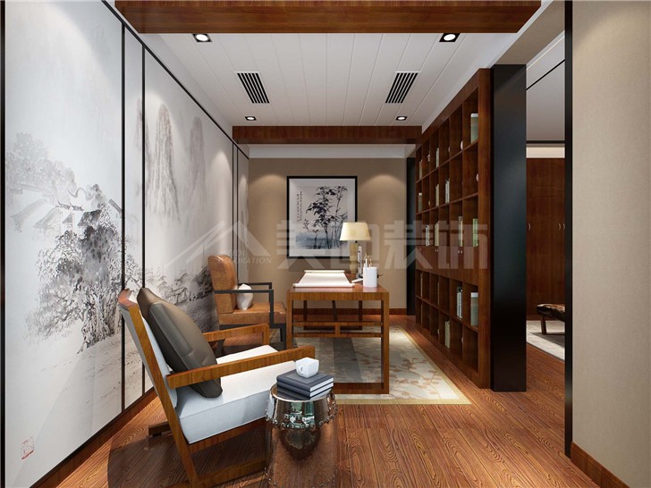 海倫春天174平中式風裝修案例圖—書房