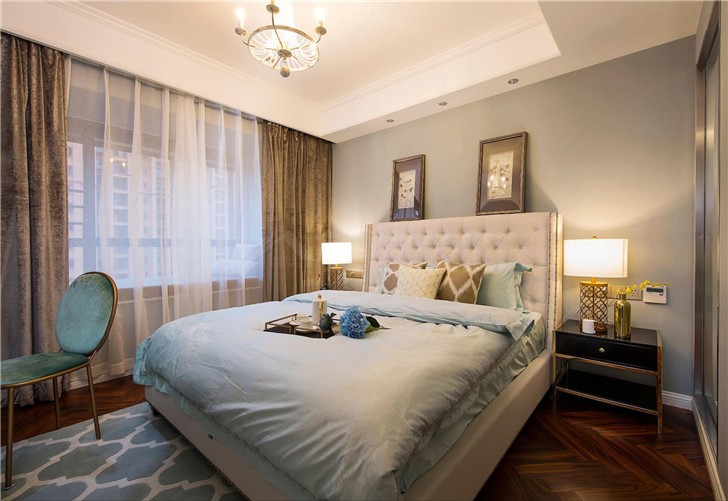 金茂梅溪湖120平歐式風裝修案例圖—次臥