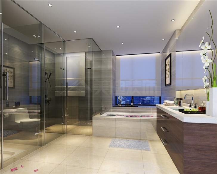 碧桂園201平現代風裝修案例圖—主衛