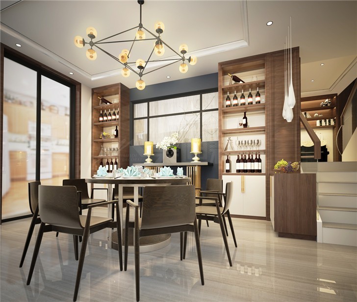 碧桂園201平現代風裝修案例圖—餐廳