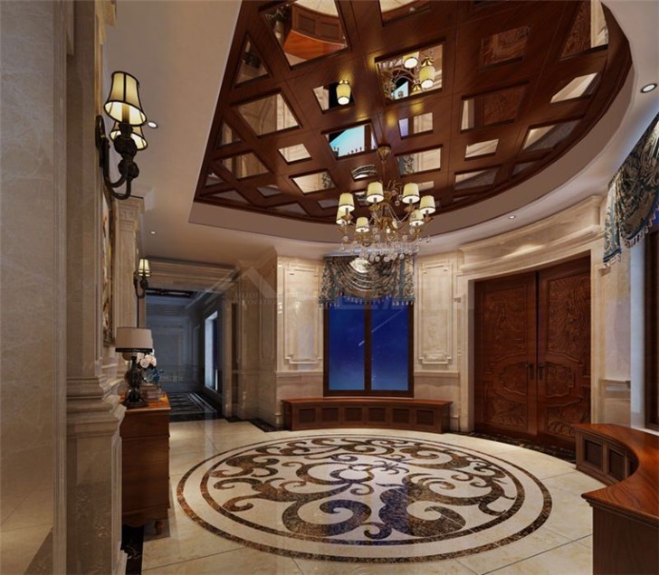 碧桂園800平美式風裝修案例圖—后廳