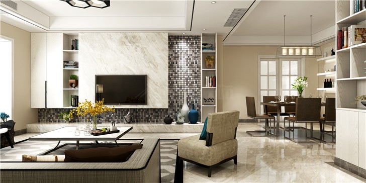 科大佳園126平現代風裝修案例圖—客餐廳