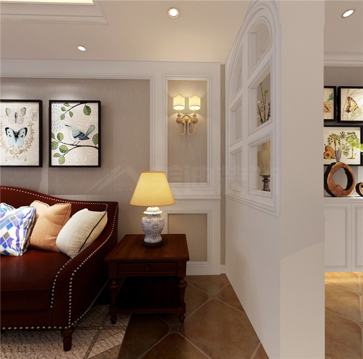 天翼未來城136平新小美風裝修案例圖—客廳