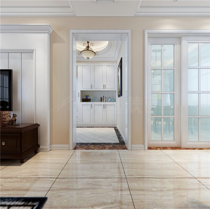 湘騰琴島110平簡歐風裝修案例圖—客廳