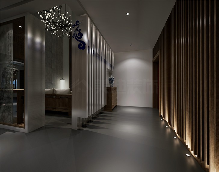 歸心苑300平新中式風裝修案例圖—門廳