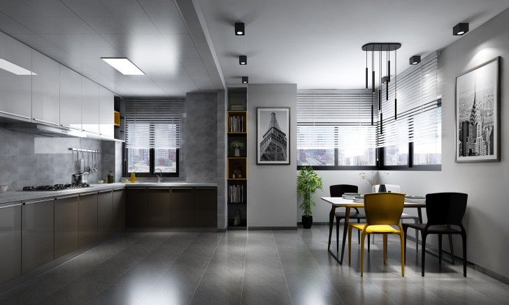 建鑫國際廣場現代簡約240平米-- 一樓廚餐廳