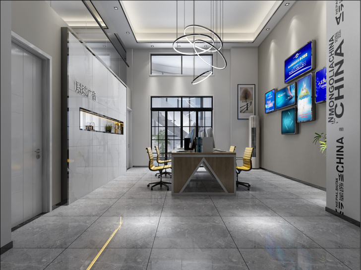 建鑫國際廣場現代簡約240平米-- 一樓辦公室