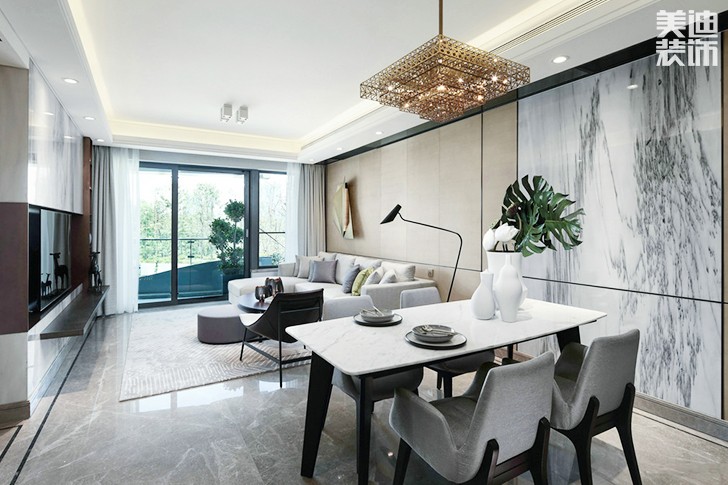 水映名城130㎡現代簡約效果圖-餐廳