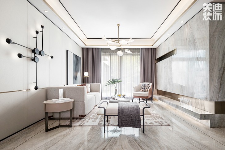 360㎡別墅現代簡約效果圖-客廳